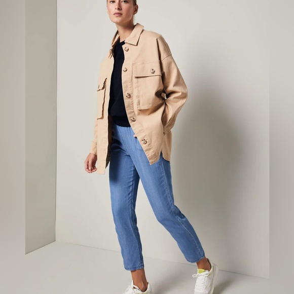 WOMANCE Beige Denim Jacket, Oversized Medium - Picture 5 of 14